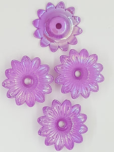 33x9MM ACRYLIC OPAQUE FLOWERS - AB COLOUR - PURPLE