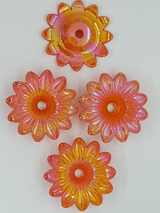 33x9MM ACRYLIC OPAQUE FLOWERS - AB COLOUR - DARK ORANGE