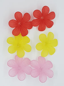 33x8MM ACRYLIC FROSTED FLOWERS - 3 COLOUR MIX
