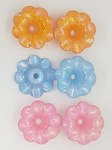 31x31MM ACRYLIC OPAQUE FLOWERS - AB COLOURS - 3 COLOUR MIX