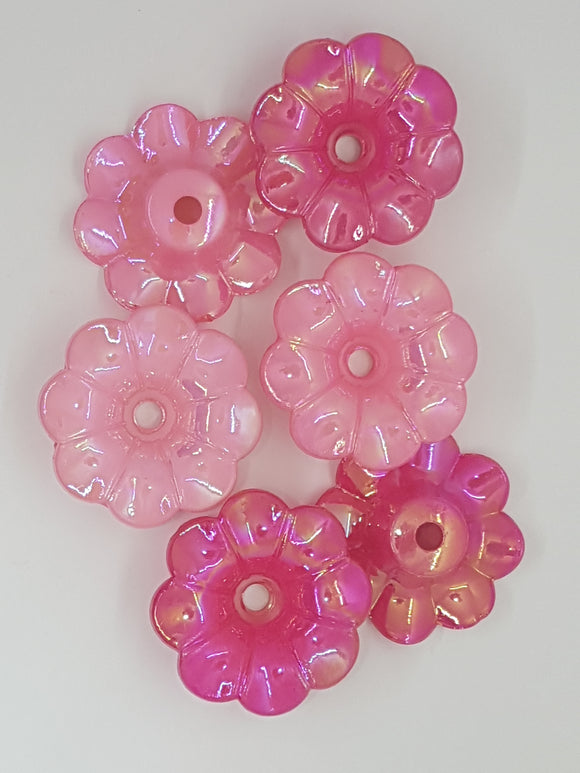 31x31MM ACRYLIC OPAQUE FLOWERS - AB COLOURS - 3 COLOUR MIX