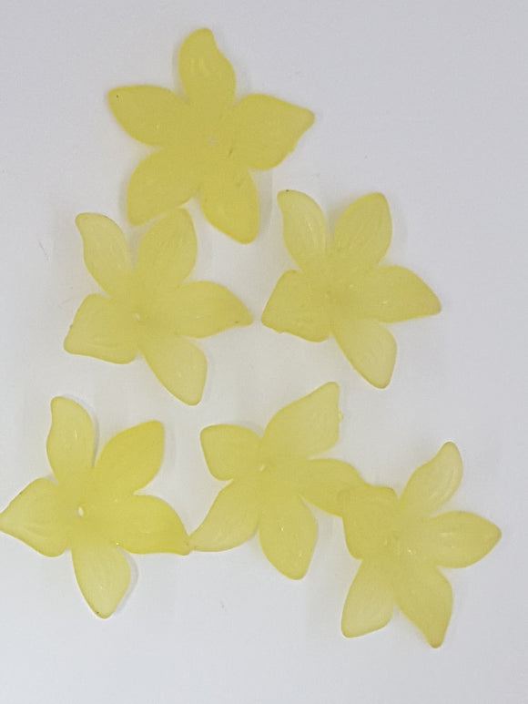 29x27x7MM ACRYLIC FROSTED FLOWERS - YELLOW