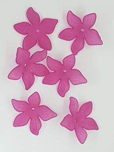 29x27x7MM ACRYLIC FROSTED FLOWERS - CRIMSON