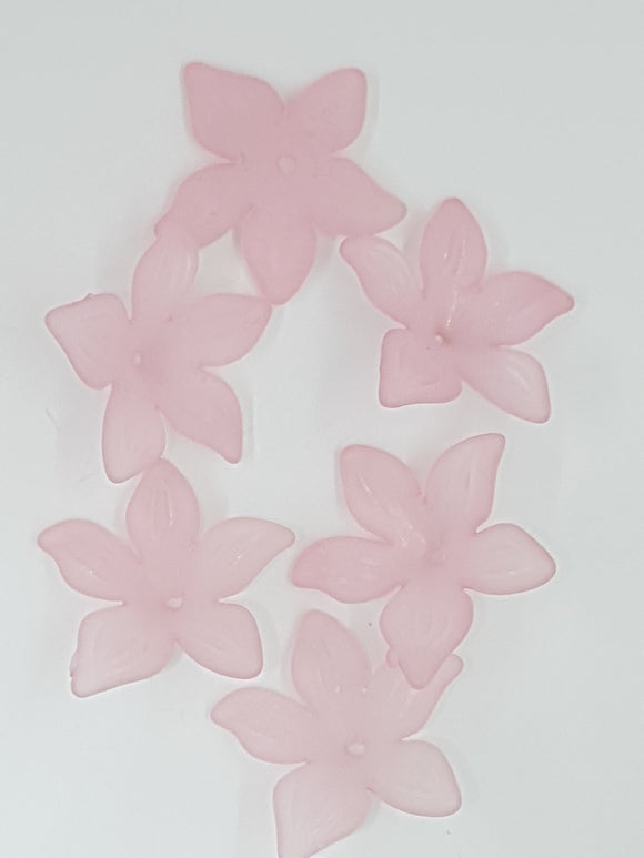 29x27x7MM ACRYLIC FROSTED FLOWERS - PINK