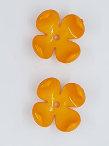 24x6MM ACRYLIC FLOWER BEADS/BEAD CAPS - ORANGE