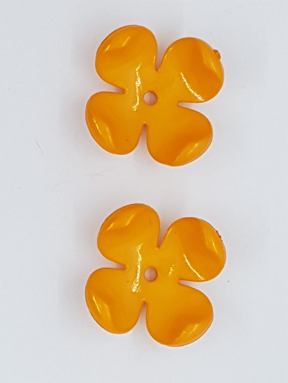 24x6MM ACRYLIC FLOWER BEADS/BEAD CAPS - ORANGE