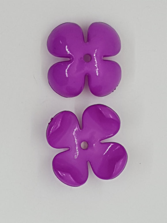 24x6MM ACRYLIC FLOWER BEADS/BEAD CAPS - PURPLE