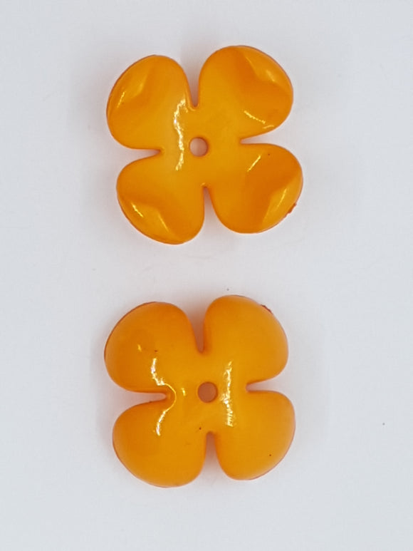 24x6MM ACRYLIC FLOWER BEADS/BEAD CAPS - YELLOW