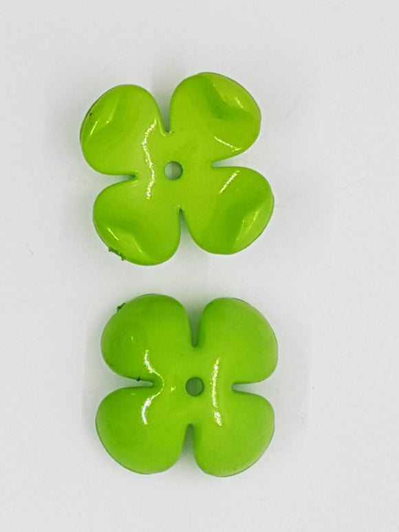24x6MM ACRYLIC FLOWER BEADS/BEAD CAPS - GREEN