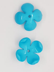 24x6MM ACRYLIC FLOWER BEADS/BEAD CAPS - BLUE