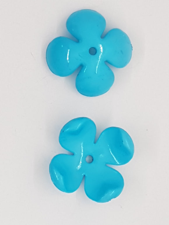 24x6MM ACRYLIC FLOWER BEADS/BEAD CAPS - BLUE