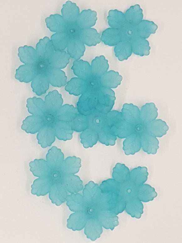21x18.5x5MM ACRYLIC FROSTED FLOWERS - BLUE