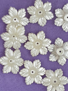 20x5MM ACRYLIC IMITATION PEARL FLOWERS - IVORY