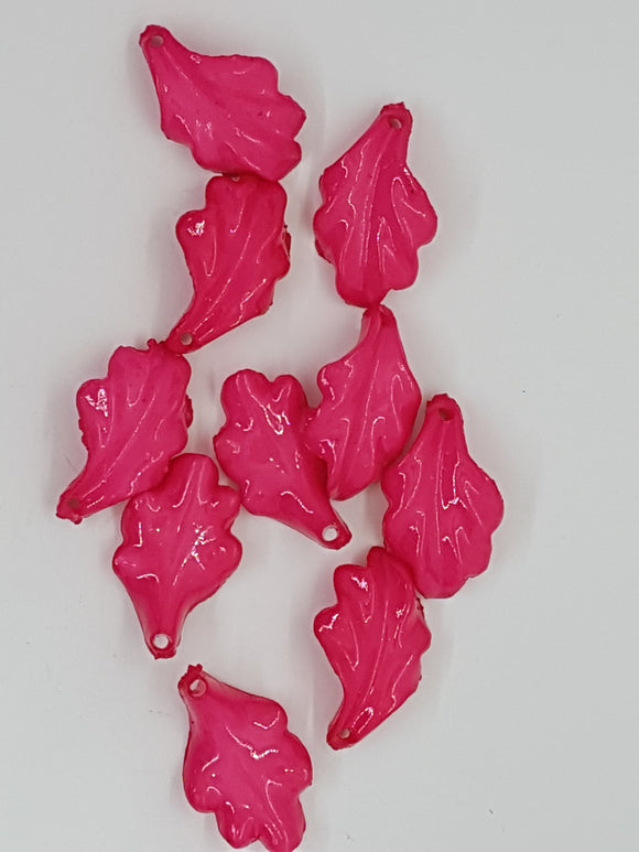 24x14MM ACRYLIC FLOWERS - HOT PINK