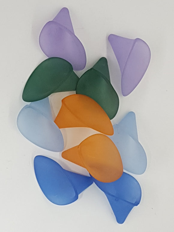 25x15x19.5MM ACRYLIC FROSTED CALLA LILY FLOWERS - MIXED