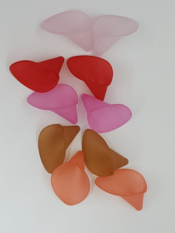 25x15x19.5MM ACRYLIC FROSTED CALLA LILY FLOWERS - MIXED