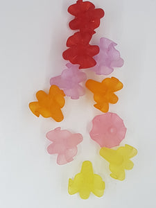 20x18MM ACRYLIC FROSTED PETUNIA FLOWER - MIXED