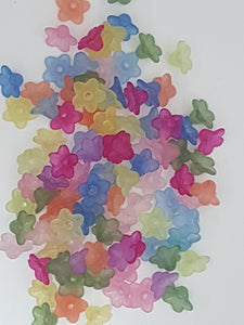 10x5MM ACRYLIC FROSTED FLOWERS - MIXED