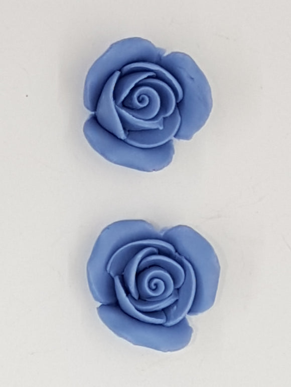17MM H/MADE PORCELAIN OPAQUE ROSE FLOWERS - NO HOLE - MAUVE