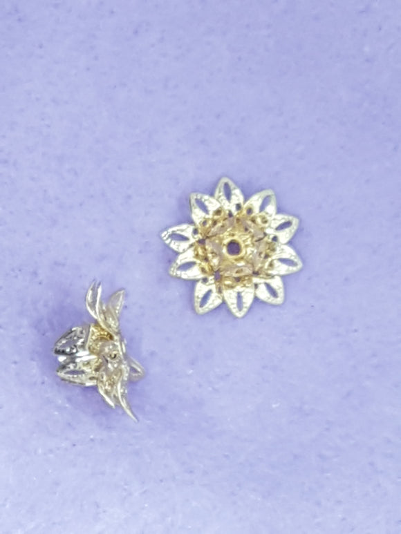 16x8MM BRASS FILIGREE FLOWER - GOLDEN