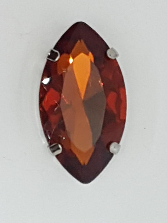 32x17MM GLASS RHINESTONE HORSE EYE MONTEE - BROWN