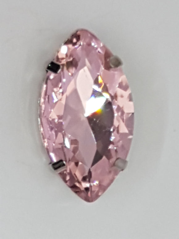 32x17MM GLASS RHINESTONE HORSE EYE MONTEE - PINK