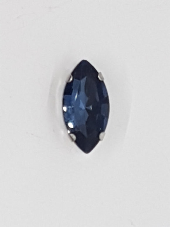 18x9MM GLASS RHINESTONE HORSE EYE MONTEE - ROYAL BLUE