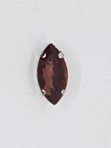 18x9MM GLASS RHINESTONE HORSE EYE MONTEE - DARK BROWN/AMETHYST
