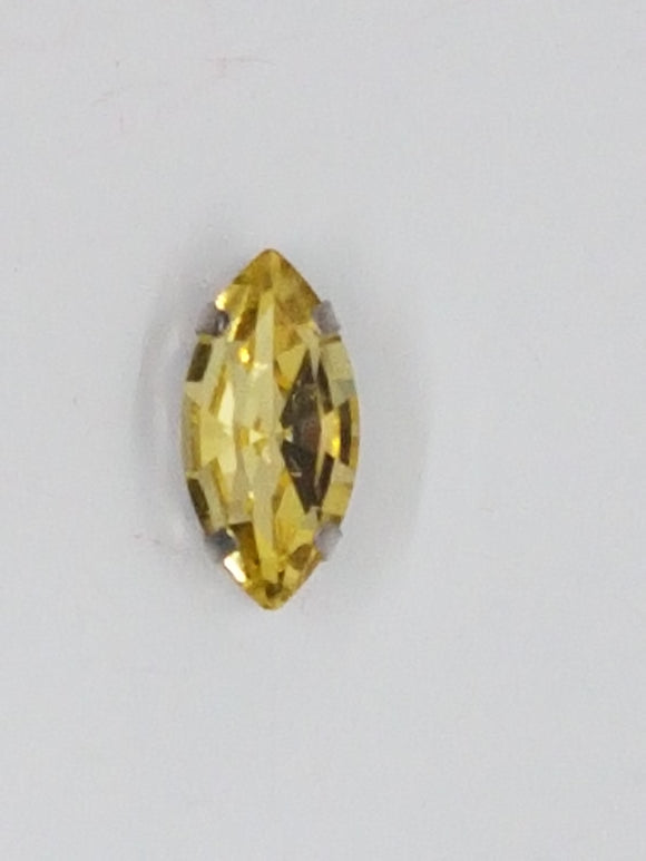 18x9MM GLASS RHINESTONE HORSE EYE MONTEE - YELLOW