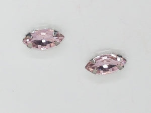 12x6MM GLASS RHINESTONE HORSE EYE MONTEE - PINK