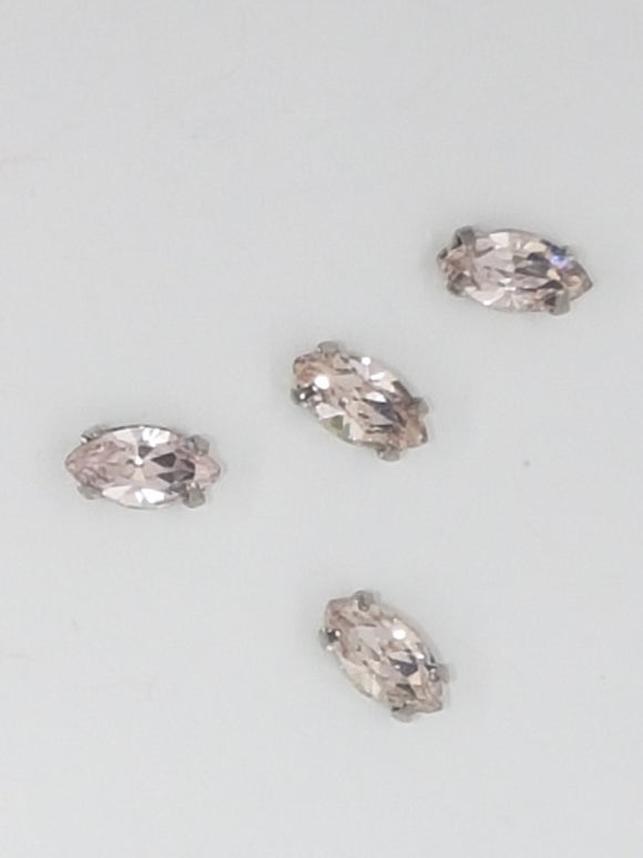 8x4MM GLASS RHINESTONE HORSE EYE MONTEE - PINK