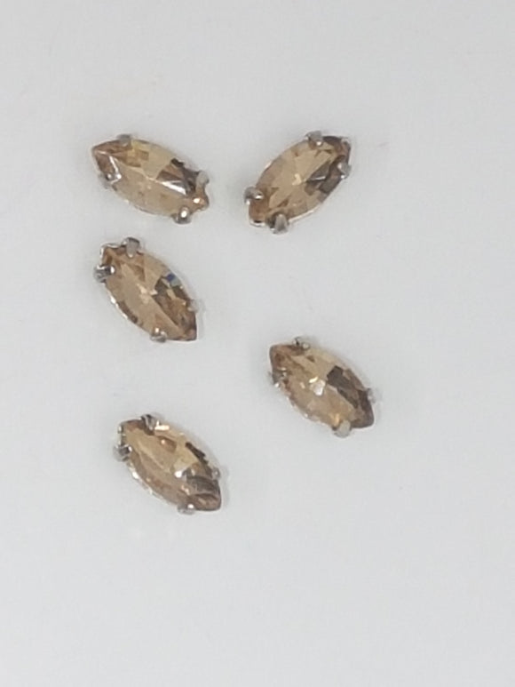 8x4MM GLASS RHINESTONE HORSE EYE MONTEE - LIGHT GOLDEN ROD