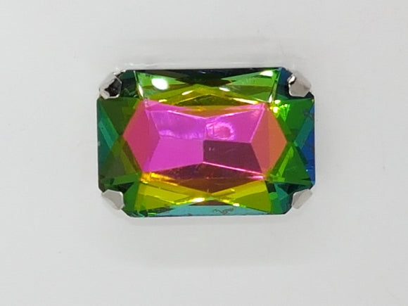 27x18x10MM GLASS RHINESTONE RECTANGLE MONTEE - VITRAIL