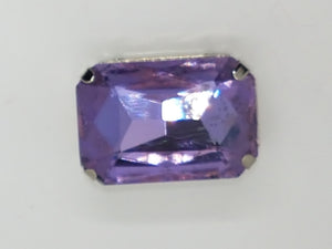 27x18x10MM GLASS RHINESTONE RECTANGLE MONTEE - LILAC