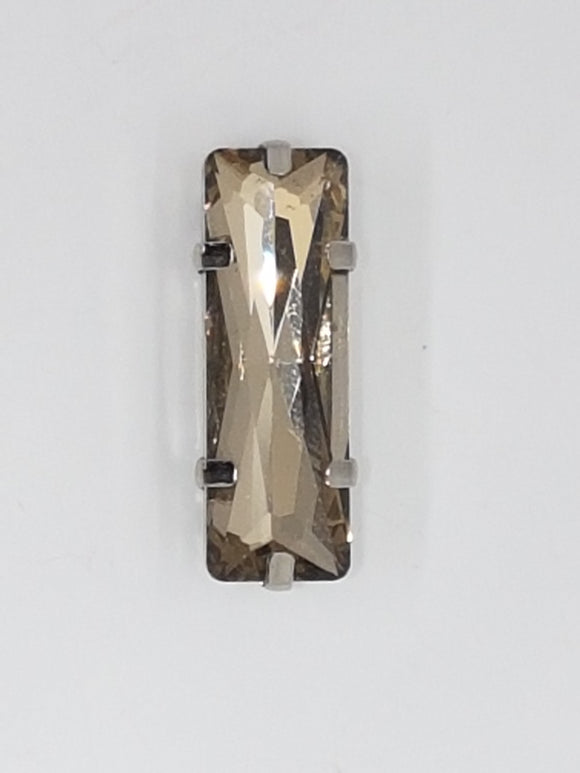 25x8MM GLASS RHINESTONE RECTANGLE MONTEE - PALE GOLDEN ROD
