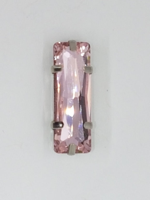 25x8MM GLASS RHINESTONE RECTANGLE MONTEE - PINK