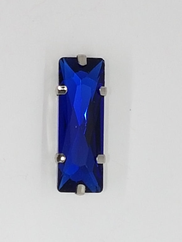 25x8MM GLASS RHINESTONE RECTANGLE MONTEE - ROYAL BLUE