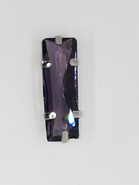 25x8MM GLASS RHINESTONE RECTANGLE MONTEE - PURPLE