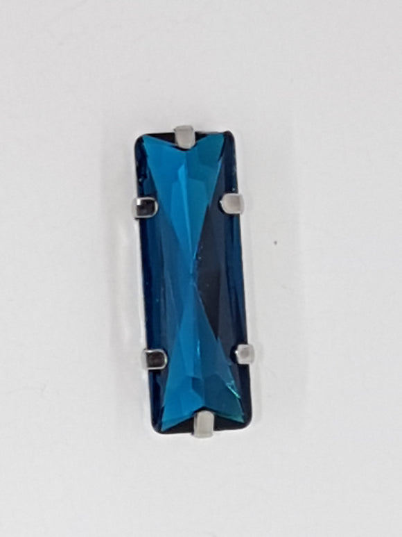 25x8MM GLASS RHINESTONE RECTANGLE MONTEE - MARINE BLUE