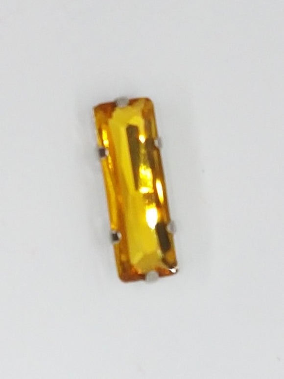 21x7MM GLASS RHINESTONE RECTANGLE MONTEE - YELLOW