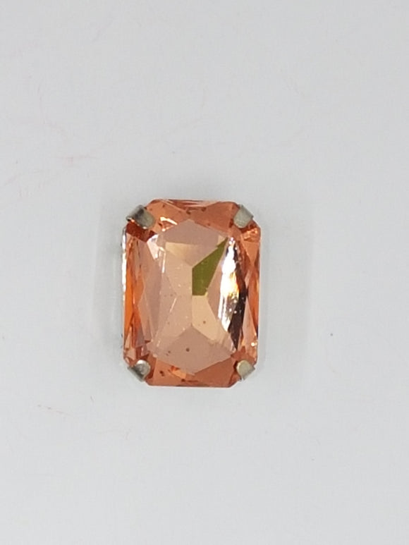 18x13MM GLASS RHINESTONE RECTANGLE MONTEE - SALMON