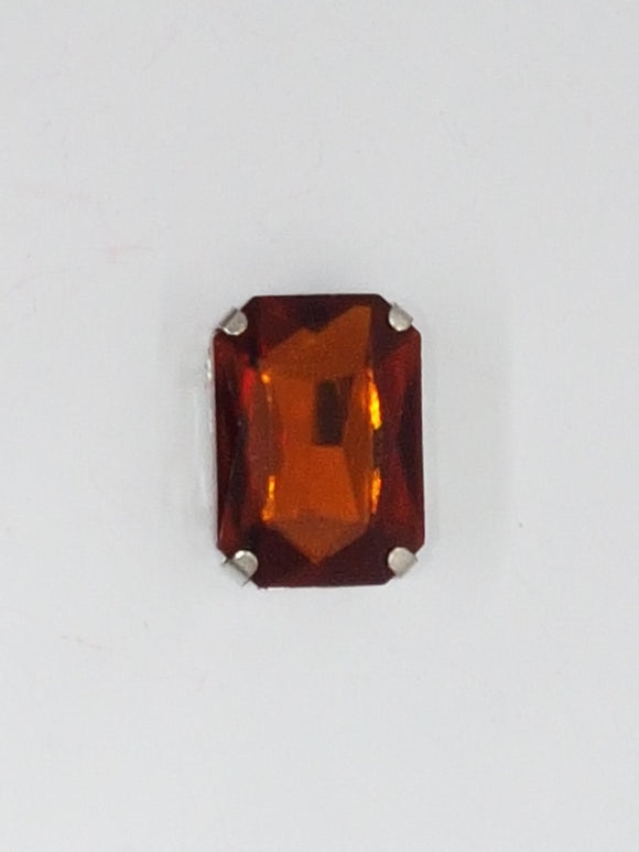 18x13MM GLASS RHINESTONE RECTANGLE MONTEE - DARK BROWN