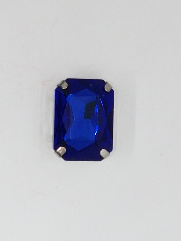 18x13MM GLASS RHINESTONE RECTANGLE MONTEE - ROYAL BLUE