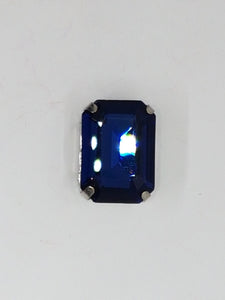 18x13MM GLASS RHINESTONE RECTANGLE MONTEE - STEEL BLUE