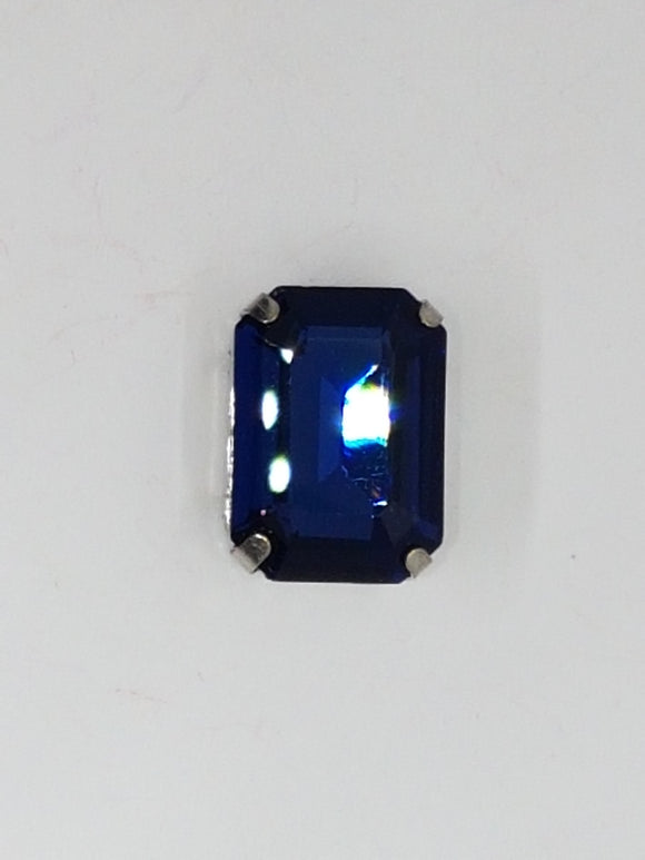 18x13MM GLASS RHINESTONE RECTANGLE MONTEE - STEEL BLUE