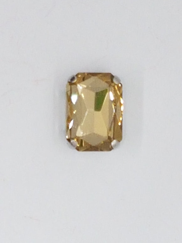 14x10MM GLASS RHINESTONE RECTANGLE MONTEE - CHAMPAGNE