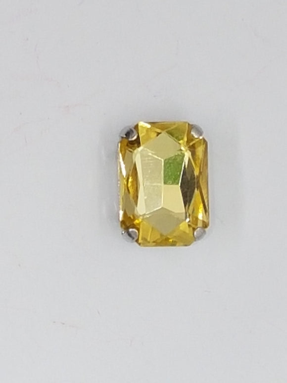 14x10MM GLASS RHINESTONE RECTANGLE MONTEE - YELLOW