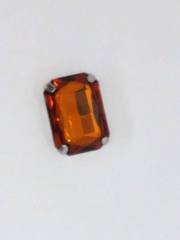 14x10MM GLASS RHINESTONE RECTANGLE MONTEE - DARK BROWN