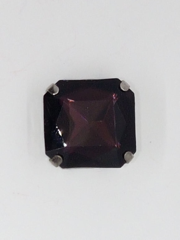 18x18MM GLASS RHINESTONE SQUARE MONTEE - AMETHYST