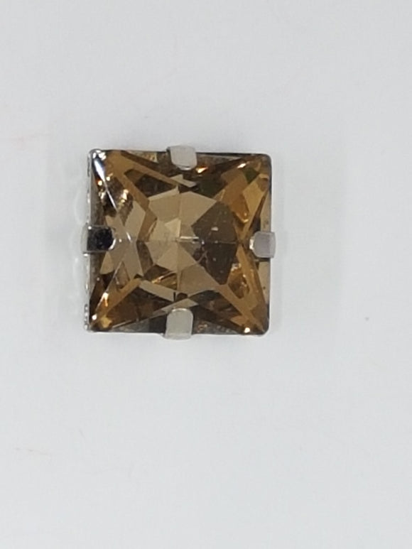 14x14MM GLASS RHINESTONE SQUARE MONTEE - CHAMPAGNE